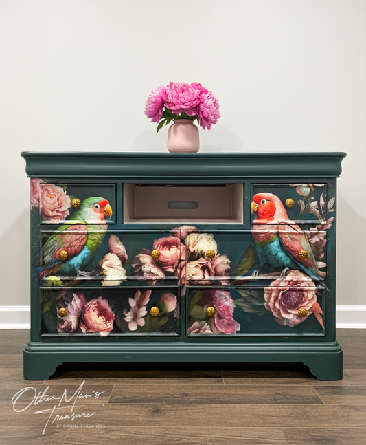 Hand-Painted Media Unit / Dresser