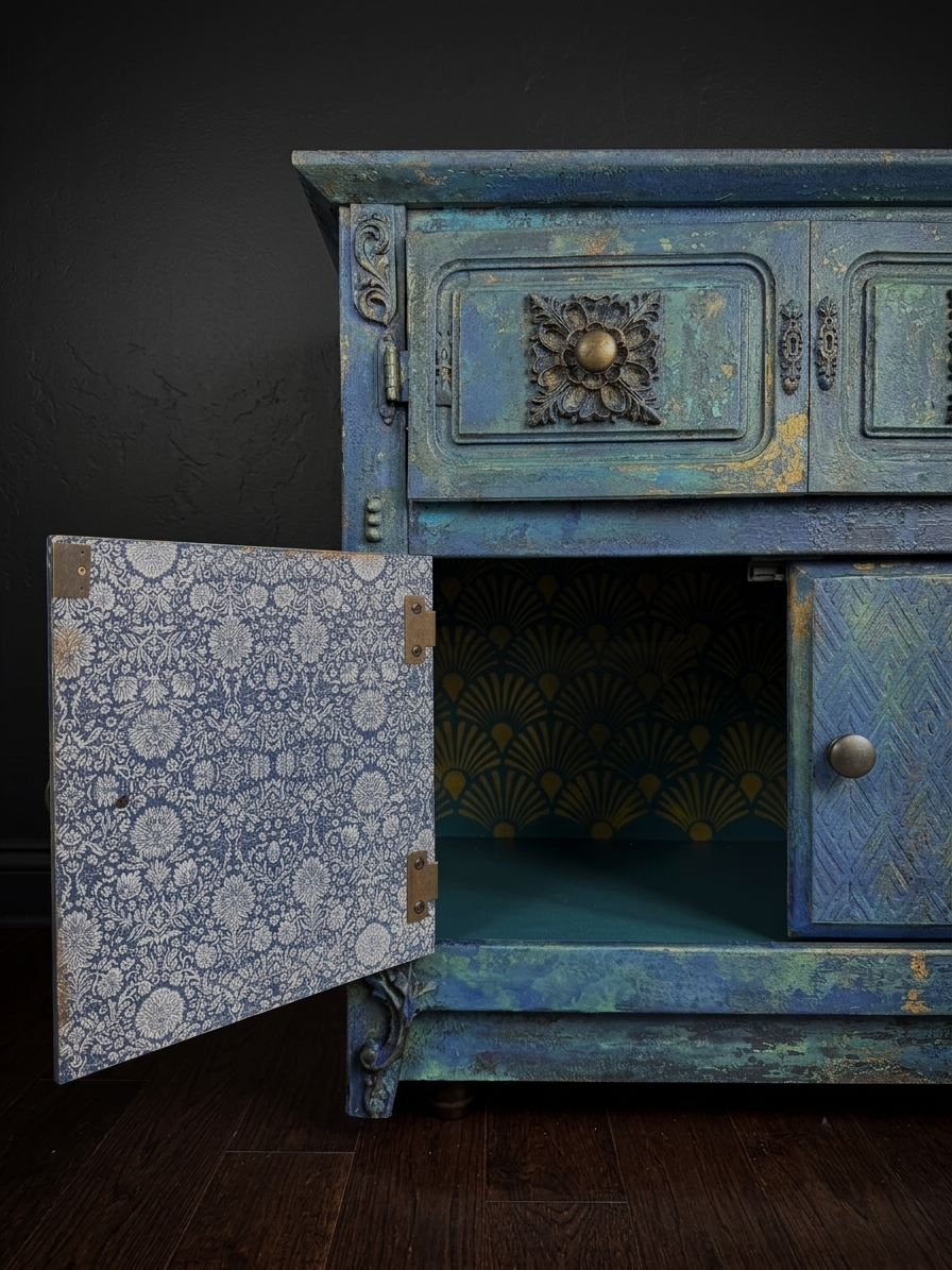 Bohemian Distressed Cabinet