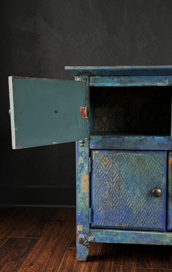 Bohemian Distressed Cabinet