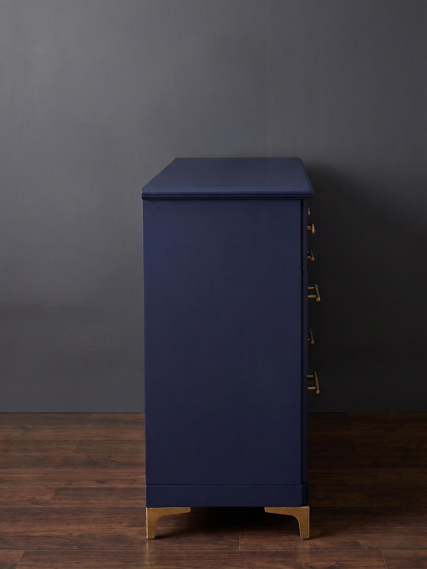 Stunning Hand-Painted Navy Floral Dresser