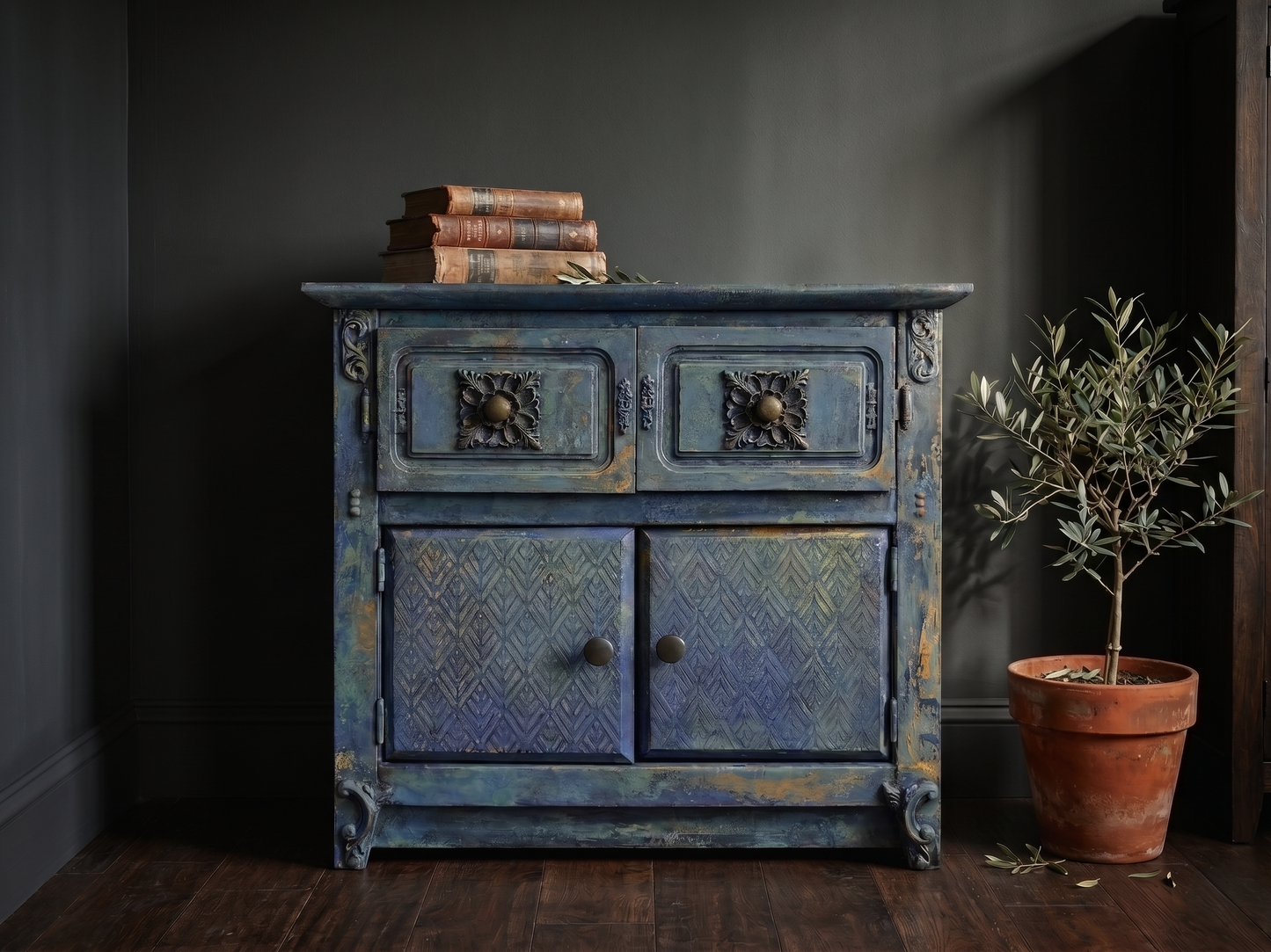 Bohemian Distressed Cabinet