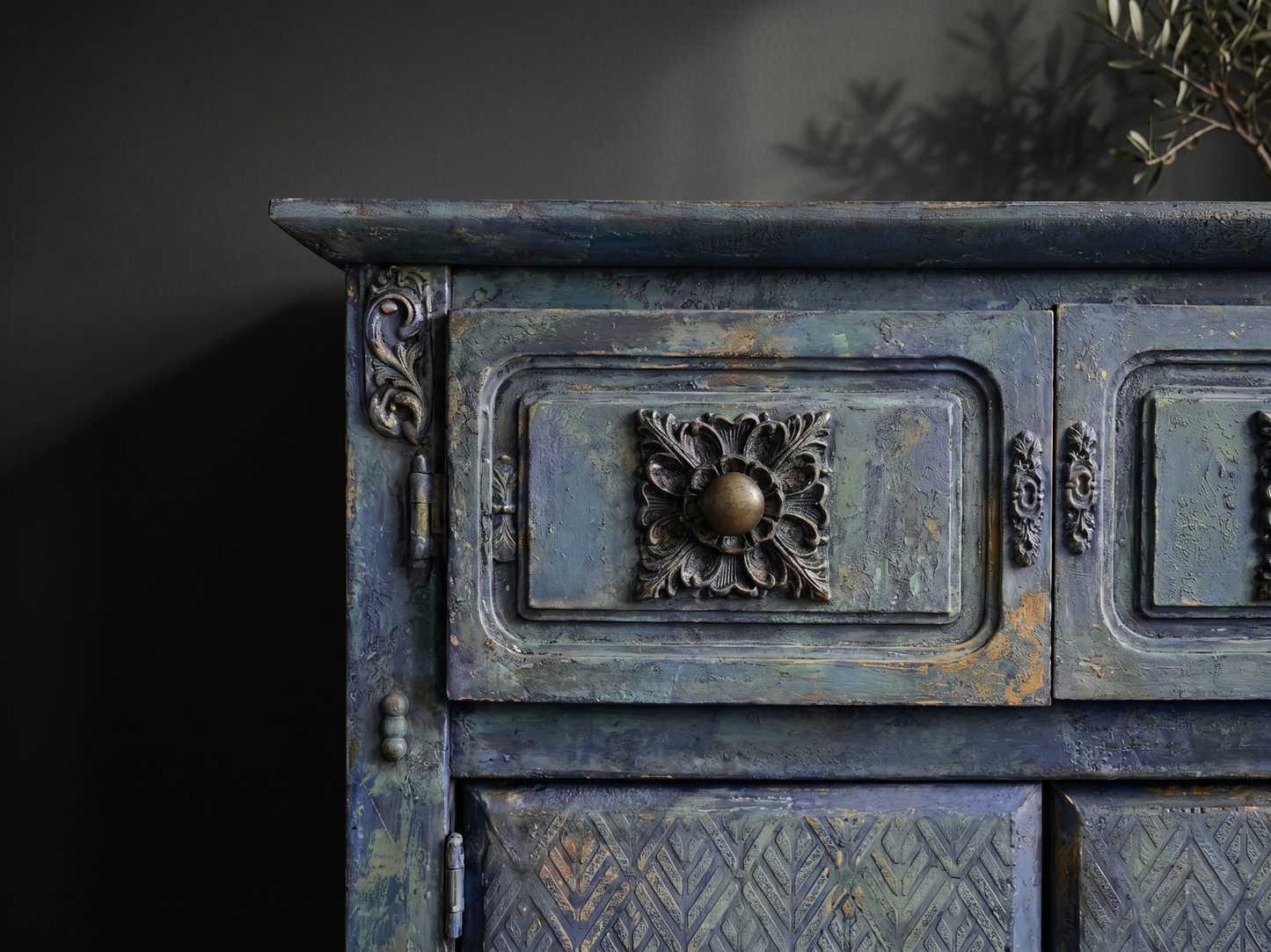 Bohemian Distressed Cabinet